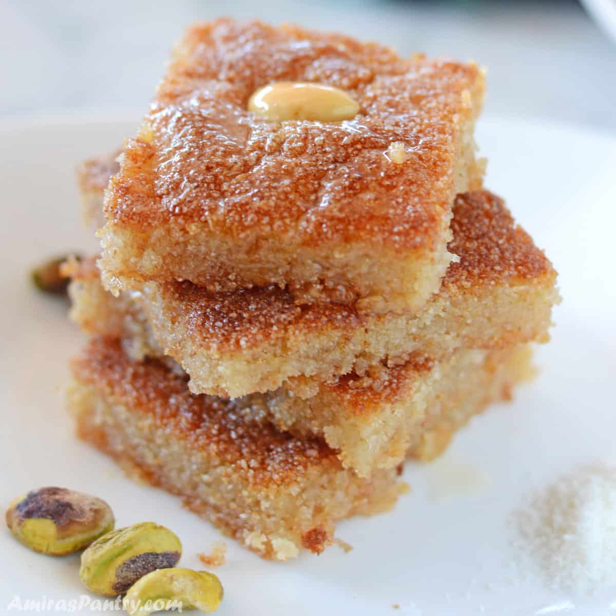طريقة عمل البسبوسة مثل المحلات