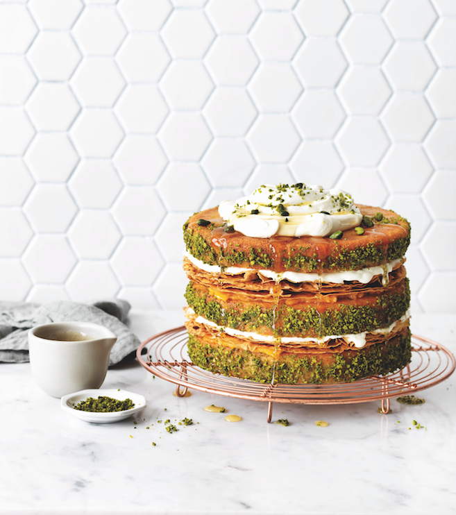 البقلاوة بالفستق والمشمش