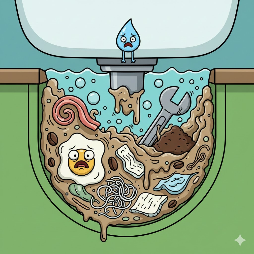 ما الذي لا يجب وضعه في بالوعة حوض المطبخ؟